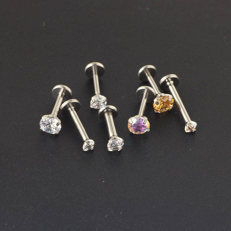 AA Zircon Stainless Steel Teardrop Earrings - 4 Prong CZ Ear Studs for Women - Image 3