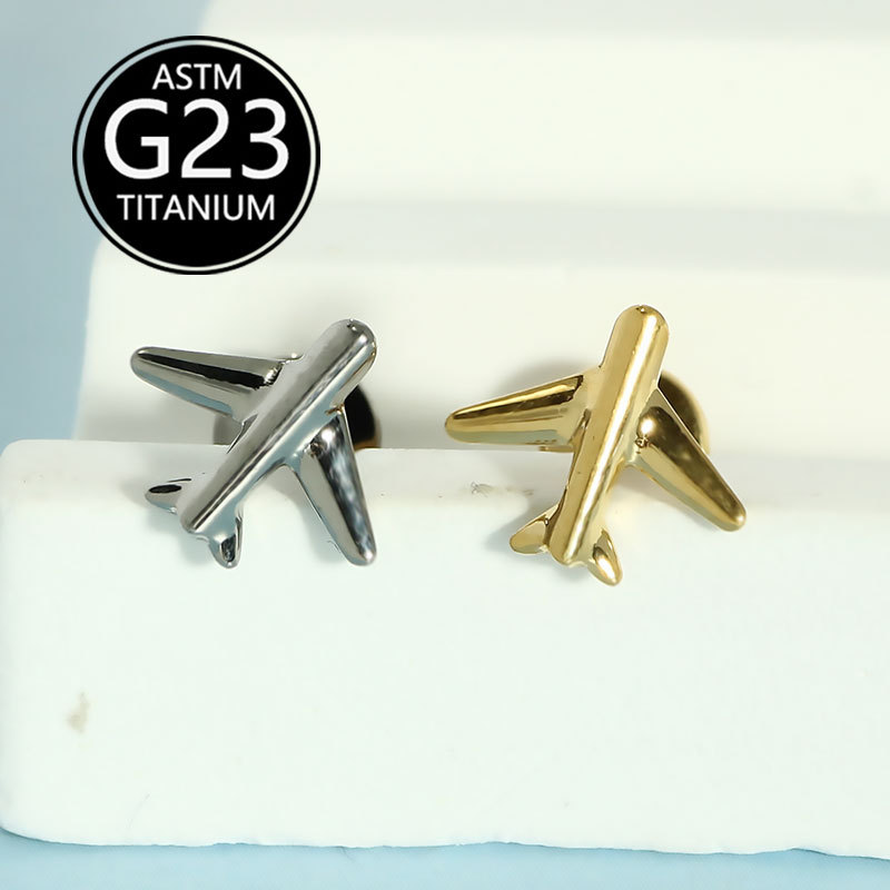 2025 New G23 Titanium Lip Labret Stud ASTM F136 Cool Stylish Aircraft Ear Bone Nail Piercing Jewelry - Image 3