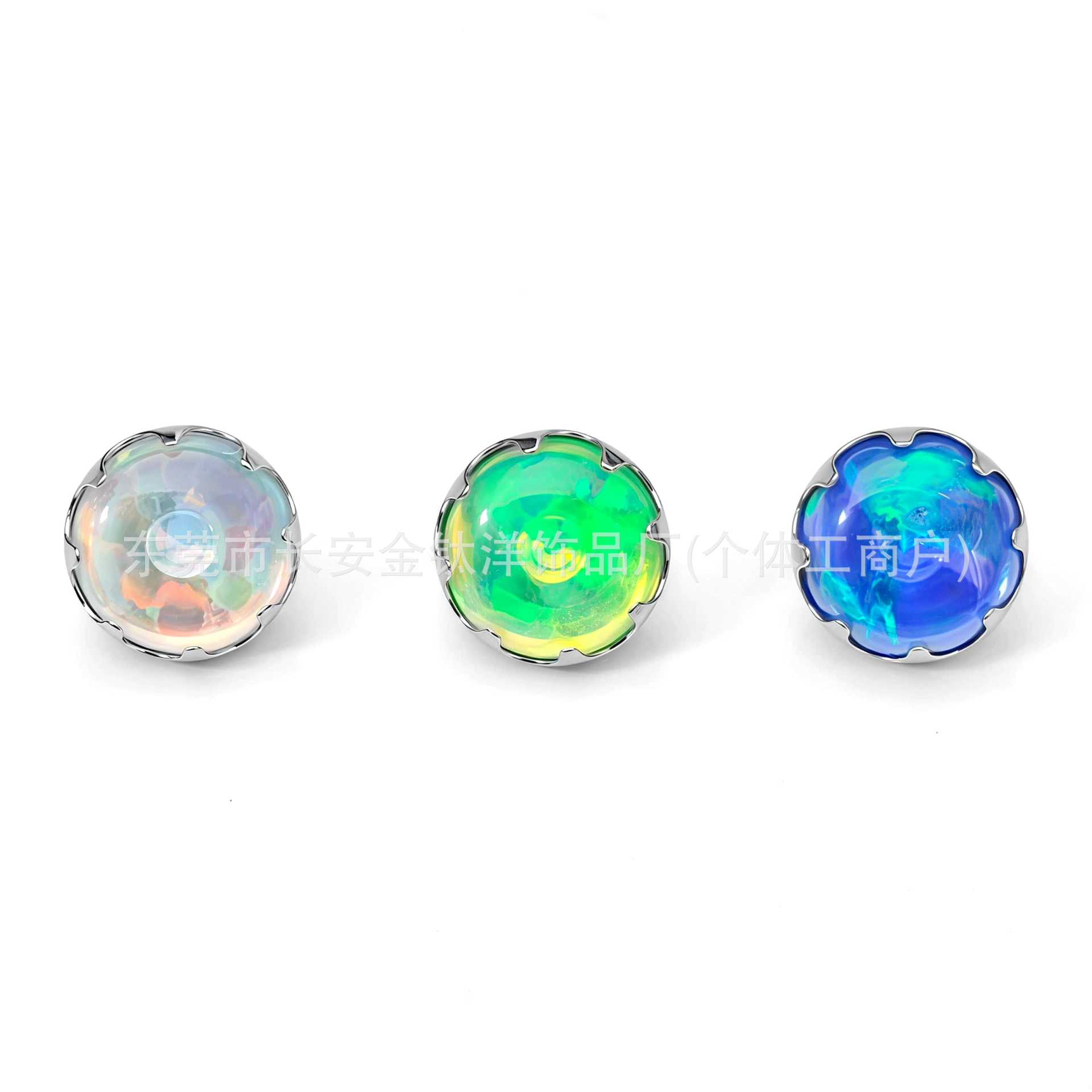 F136 Titanium Serrated Jelly Aurora Opal Embedded Lip Piercing Ear Piercing Navel Piercing G23 Titanium Alloy Body Jewelry - Image 4