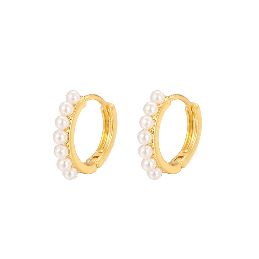 Chanel-Style Pearl Hoop Earrings for Women, Niche Retro Simple Elegant Versatile Fashion Commuter High-End Earrings - Image 5