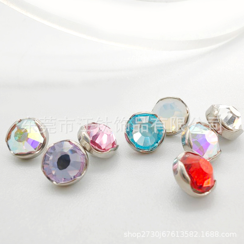 Titanium Alloy Jewelry Head Wave Edge Bezel Set Czech Diamond Nail G23 Titanium Body Piercing Ear Stud - Image 4