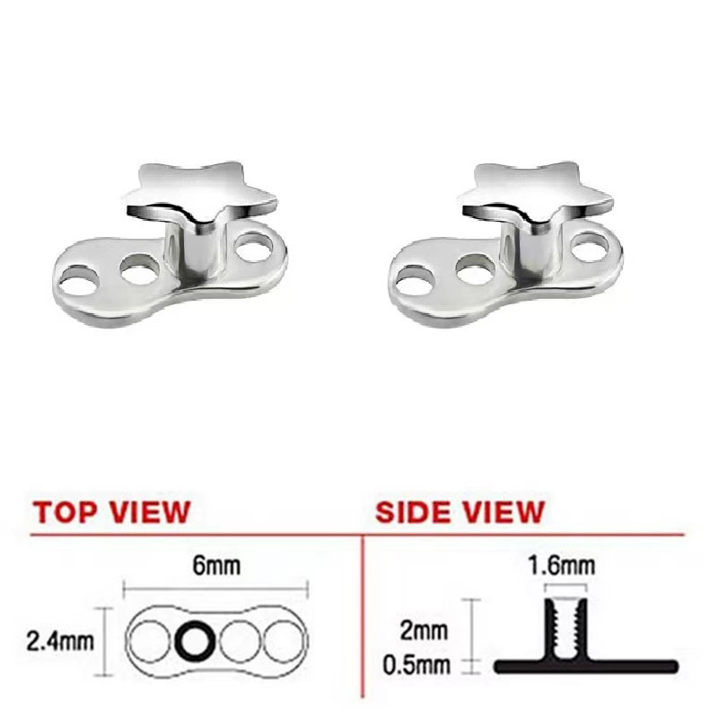 G23 Titanium Heart Implantable Nail Bone Piercing Jewelry Threaded - Image 2