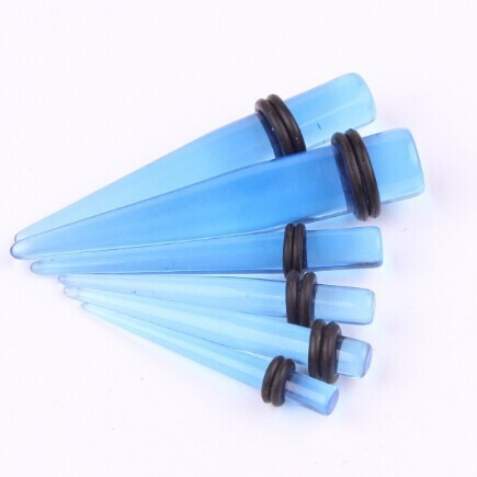 Trendy Blue Pointed Cone Acrylic Ear Plug Ear Gauges for Auricle Non-Mainstream Piercing Jewelry - Image 2