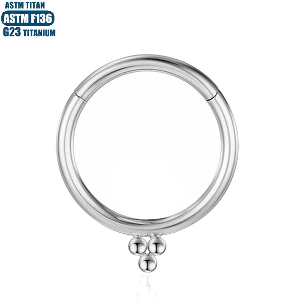 G23 Titanium Alloy Nose Ring Bead Round Seamless Open Ring Conch Earring Seamless Ring - Black 1.2x12mm - Image 2