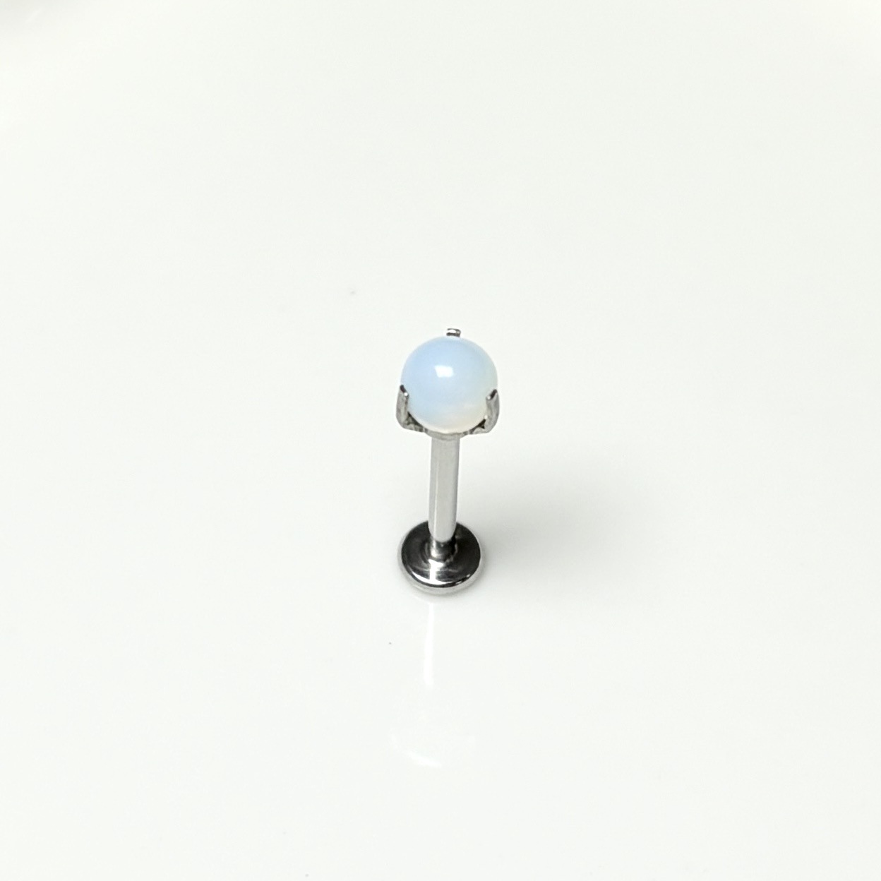 3 Claw Opal Lip Labret Stud 16G 1.2mm x 16mm Steel Titanium Internal Thread Lip Piercing Jewelry Wholesale - Image 3