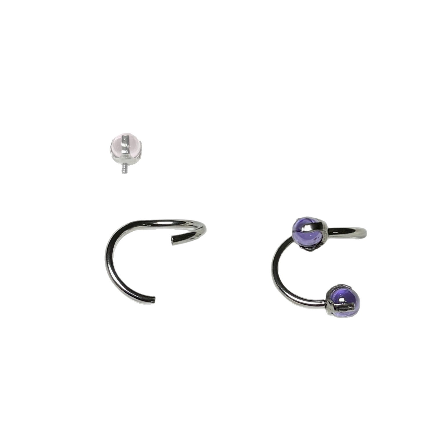 Champ Gold S-Shaped Lip Ring 12mm Internal Thread Steel Titanium Lip Hoop for Hot Girl Piercing Jewelry Wholesale - Image 5