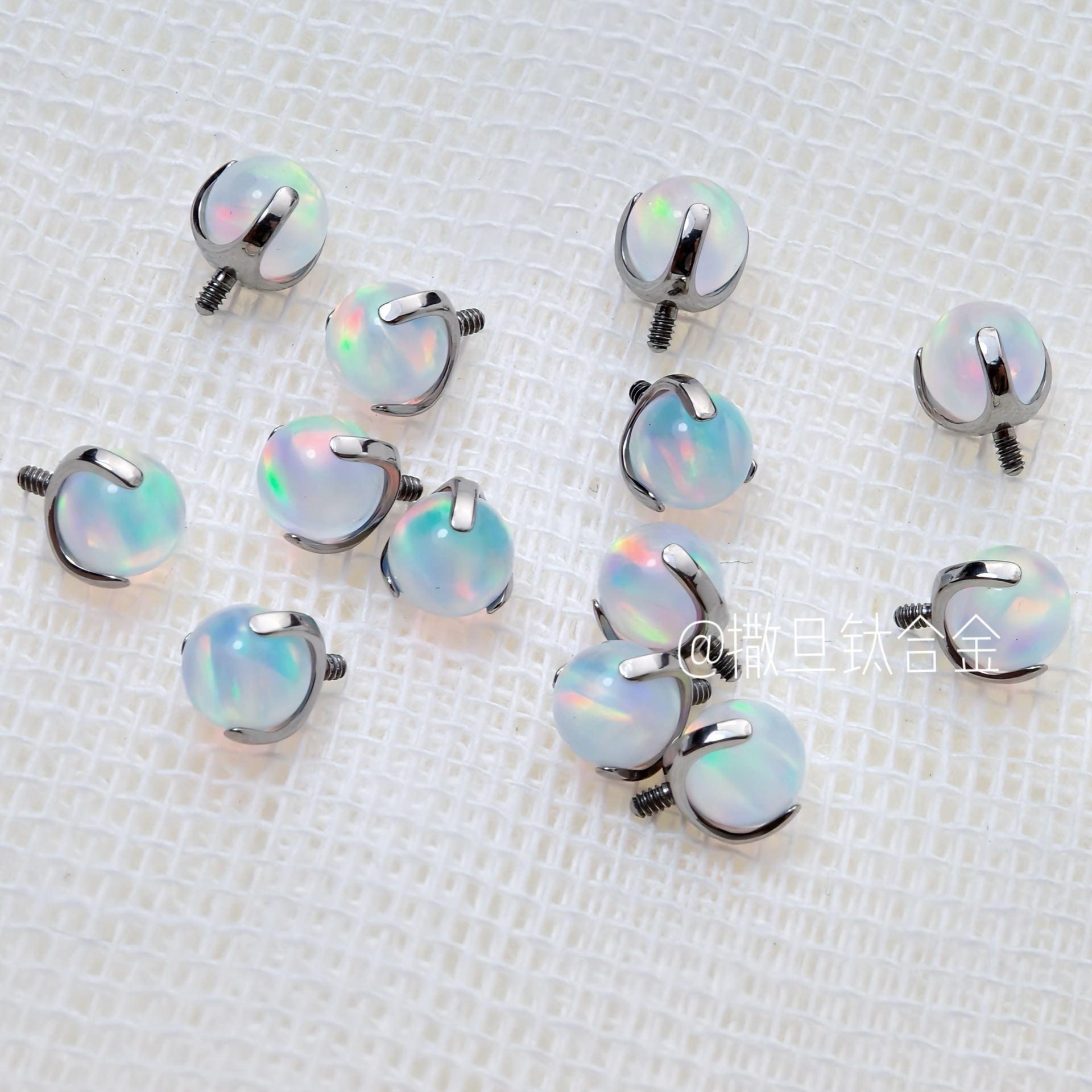 F136 Titanium Lip Labret Stud Aurora Opal Lip Ring Ear Bone Ring Ear Stud - Image 3