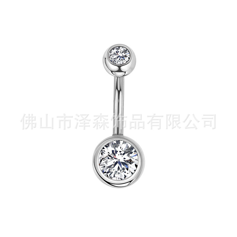 F136 Titanium Alloy 5A Zircon Internal Thread Navel Ring Belly Button Piercing Jewelry Simple Geometric Ball Style Titanium Body Jewelry for Men and Women - Image 5