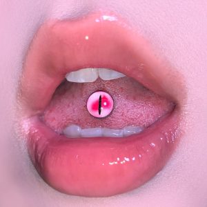 Hot selling 5 colors gradient magic pupil eye tongue barbell 316L surgical steel tongue piercing jewelry for women men wholesale