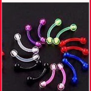 Fashion Trend Curved Ball Candy Color Eyebrow Nail Earrings Basic Piercing Jewelry Acrylic Clear
