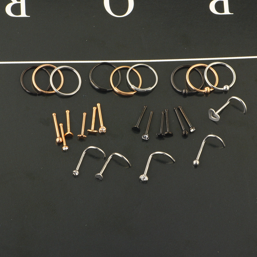 Stainless Steel Nose Nail Set – Geometric Earring Set for Women European American Style - Image 3