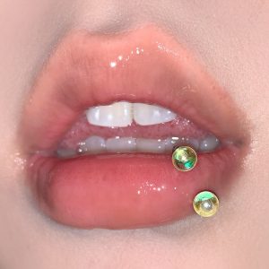 Laser Small Bulb Lip Rings Acrylic Gradient Ear Cuffs - Cross-Border Piercing Jewelry Wholesale