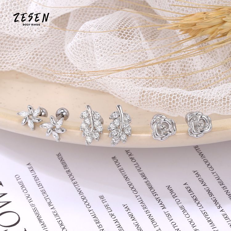 2021 New High-Grade Ear Bone Nail Micro-Set Earring Ins Net Red Joker Earrings Exquisite Earrings Wholesale - Image 2