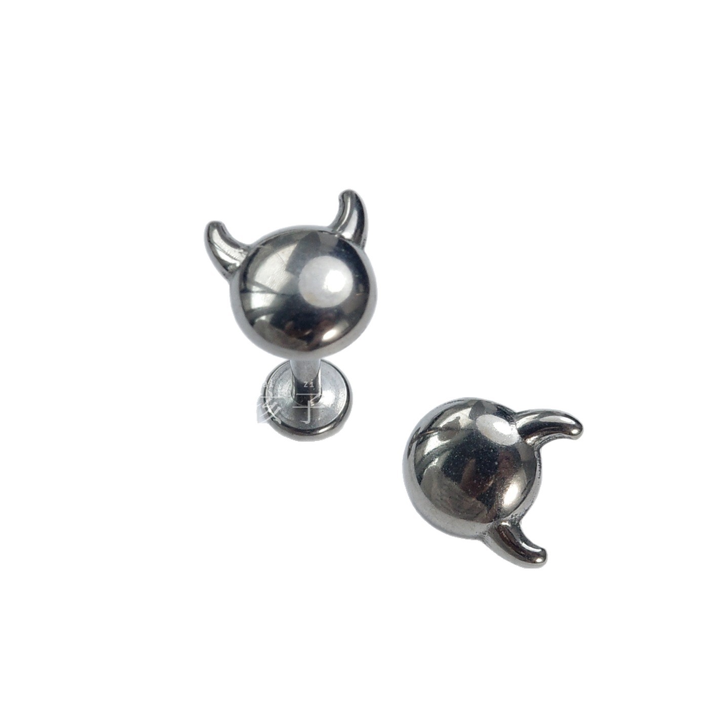F136 Titanium Alloy Little Devil Head Internally Threaded Labret Stud Ear Stud Lip Piercing Jewelry - Image 5