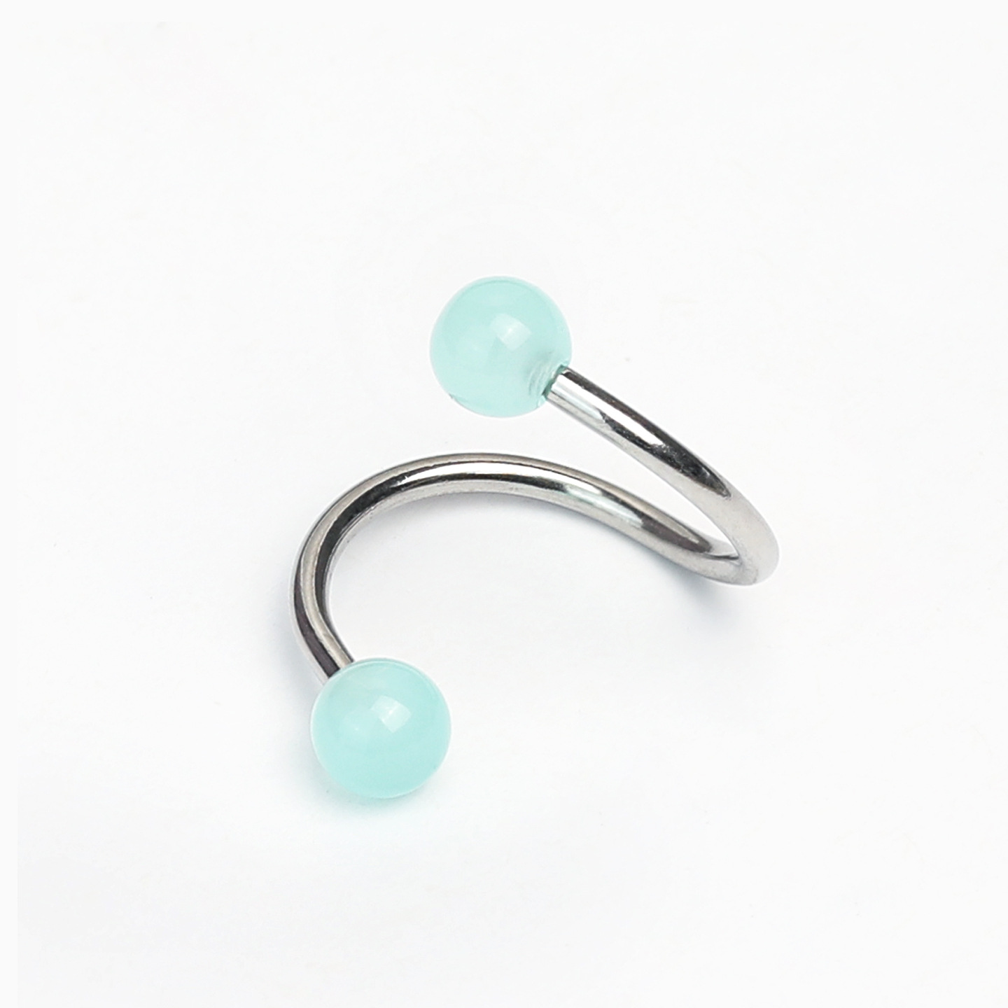 Double-Ended Mint Green Lip Ring S-Shaped Lip Ring Acrylic Ear Bone Ring S-Ring Lip Stud Hot Girl Piercing Jewelry - Image 4
