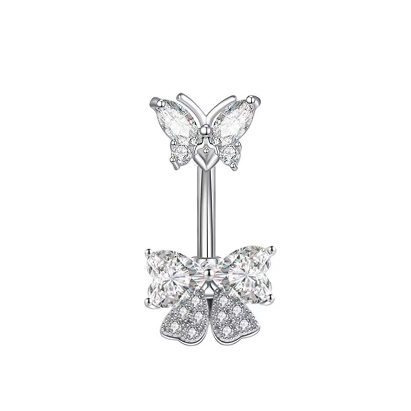 Cross-border European and American Leopard Head Belly Button Ring Female Sexy Inlaid Zircon Bow Belly Ring Body Piercing Jewelry Wholesale - Image 4