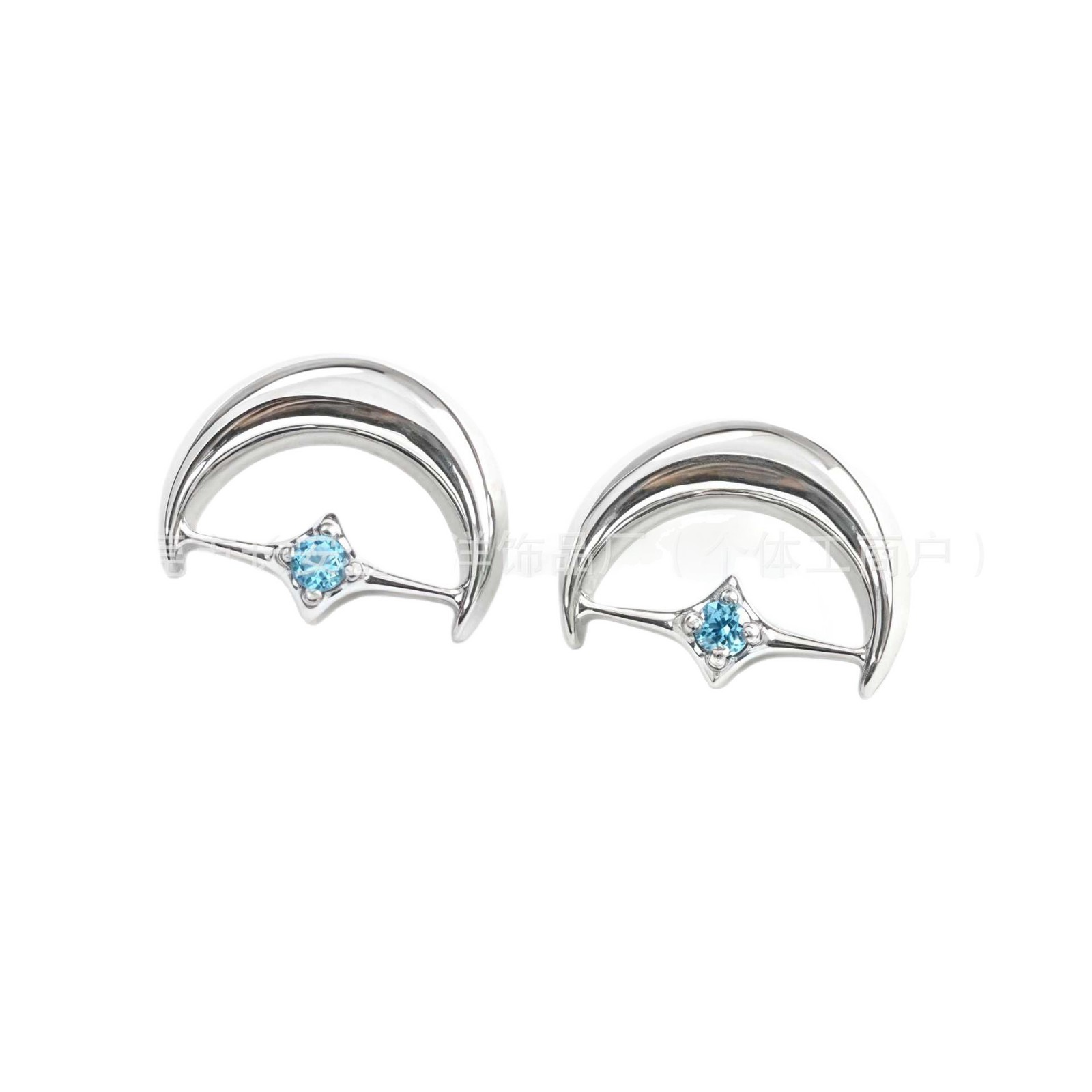 F136 Titanium Moon Inlaid 5A Zircon Earrings - Lip Nails Cochlear Nails G23 Titanium Alloy Body Piercing Jewelry - Image 5