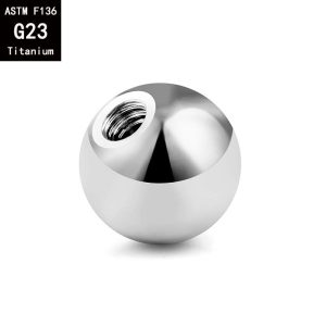 G23 Titanium Internally Threaded Ball Adapter External Thread Fittings for Lip Nail Tongue Piercing Jewelry
