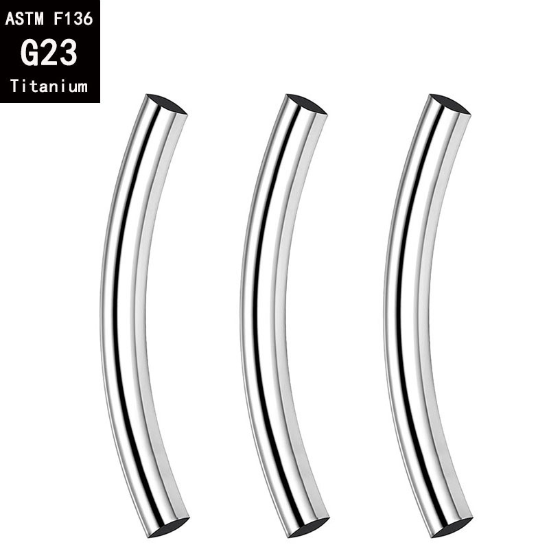 G23 Titanium Internal Thread Curved Barbell Eyebrow Ring - F136 Titanium Alloy Replacement Rod for Body Piercing Jewelry - Image 3