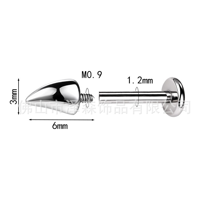 F136 Titanium Alloy Earrings Little Devil Horn Tip Cone G23 Titanium Head Body Piercing Devil Lip Nail Ear Bone - Image 5
