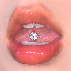 Titanium Alloy 4-Color Sparkling Zircon Tongue Piercing Internally Threaded, European American Hot Girl Style, Suitable for Drinking, Cross-Border Wholesale