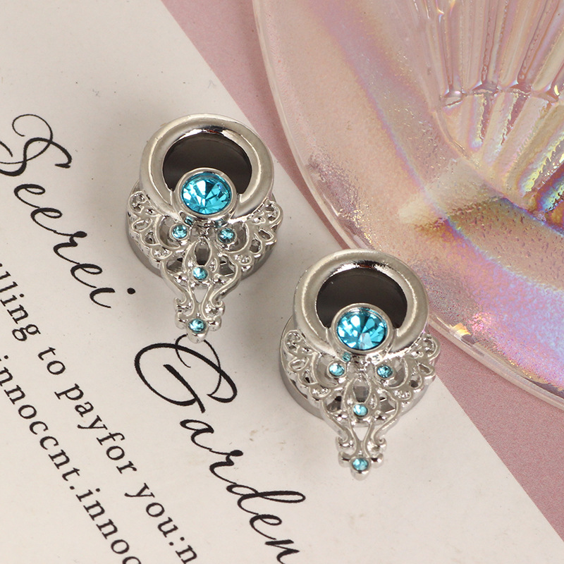 Rose Gold Stainless Steel Flower Auricle Ear Piercing Jewelry, 16mm Body Piercing with Cubic Zirconia, Fresh Design - Image 2
