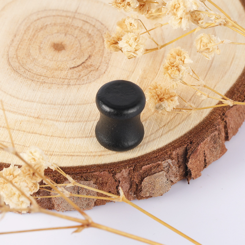 Wooden Waist Drum Ear Expander Black Solid Wood Flat Piercing Ear Gauges - Image 3