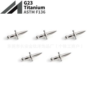 F136 Titanium Internal Thread Cross Dagger Lip Piercing Labret Stud 1.2mm x 14mm