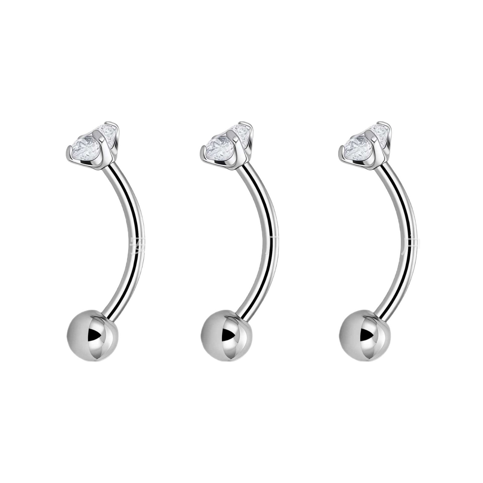 F136 Titanium Inner Thread Curved Barbell Claw Set Zircon Eyebrow Nail Ear Bone Nail Body Piercing Jewelry - Image 5