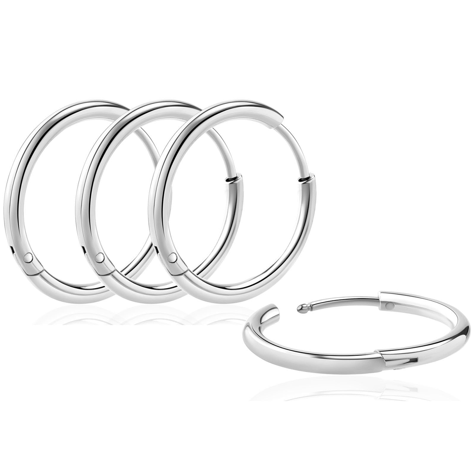 316L Surgical Steel Round Wire Earrings Ear Pin Fine Polishing Vacuum Plating 2.0mm/2.5mm Wire Diameter Multi-Size Ear Hoops - Image 5