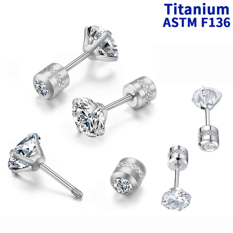2025 New Flash Titanium Alloy CZ Diamond Huazi Ear Bone Nails Cartilage Earrings for Women Surgical Steel - Image 4
