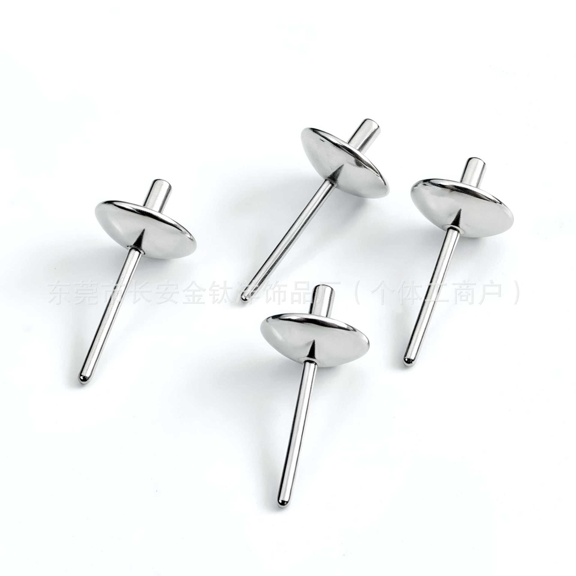 F136 Titanium Pearl Seat DIY Bowl Needle Support Earrings Ear Stud G23 Titanium Alloy Body Piercing Jewelry - Image 3
