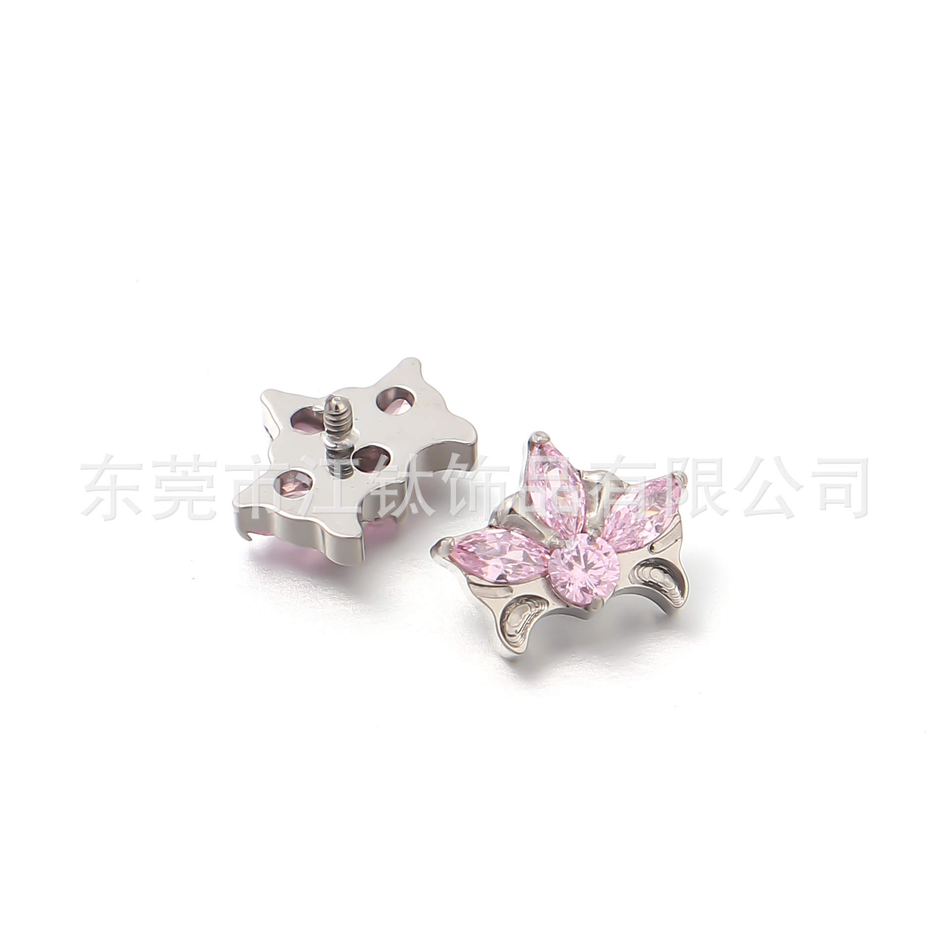 G23 Titanium Alloy Crown Head Flower Jewelry with Zircon Ear Cartilage Stud - 1.2x10mm - Image 5