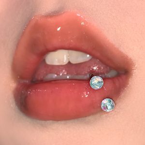 Fine Glitter Acrylic Lip Ring 5 Colors 316L Steel External Thread Lip Hoop Sexy Body Jewelry Wholesale