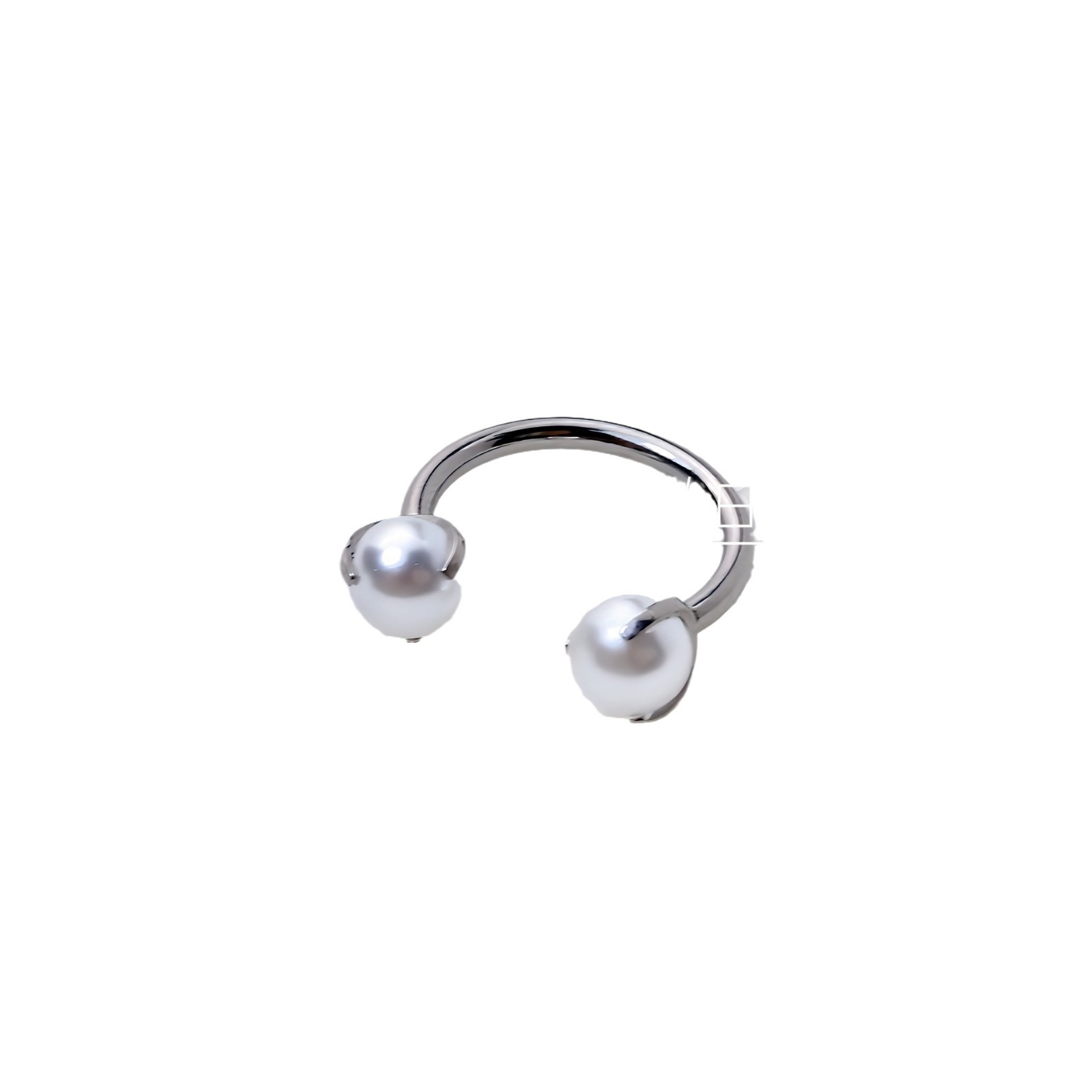 F136 Titanium Alloy Pearl Lip Ring - 8mm Internal Thread Lip Hoop Ear Bone Jewelry - Image 5
