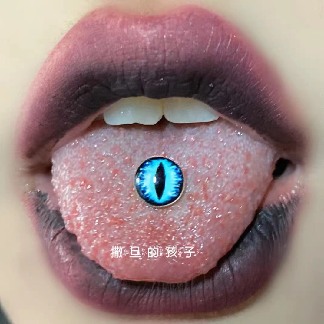 14G External Thread Tongue Barbell Green Spiral Titanium Steel Tongue Ring Hot Girl Sweet Cool Tongue Nail Piercing Jewelry - Image 2