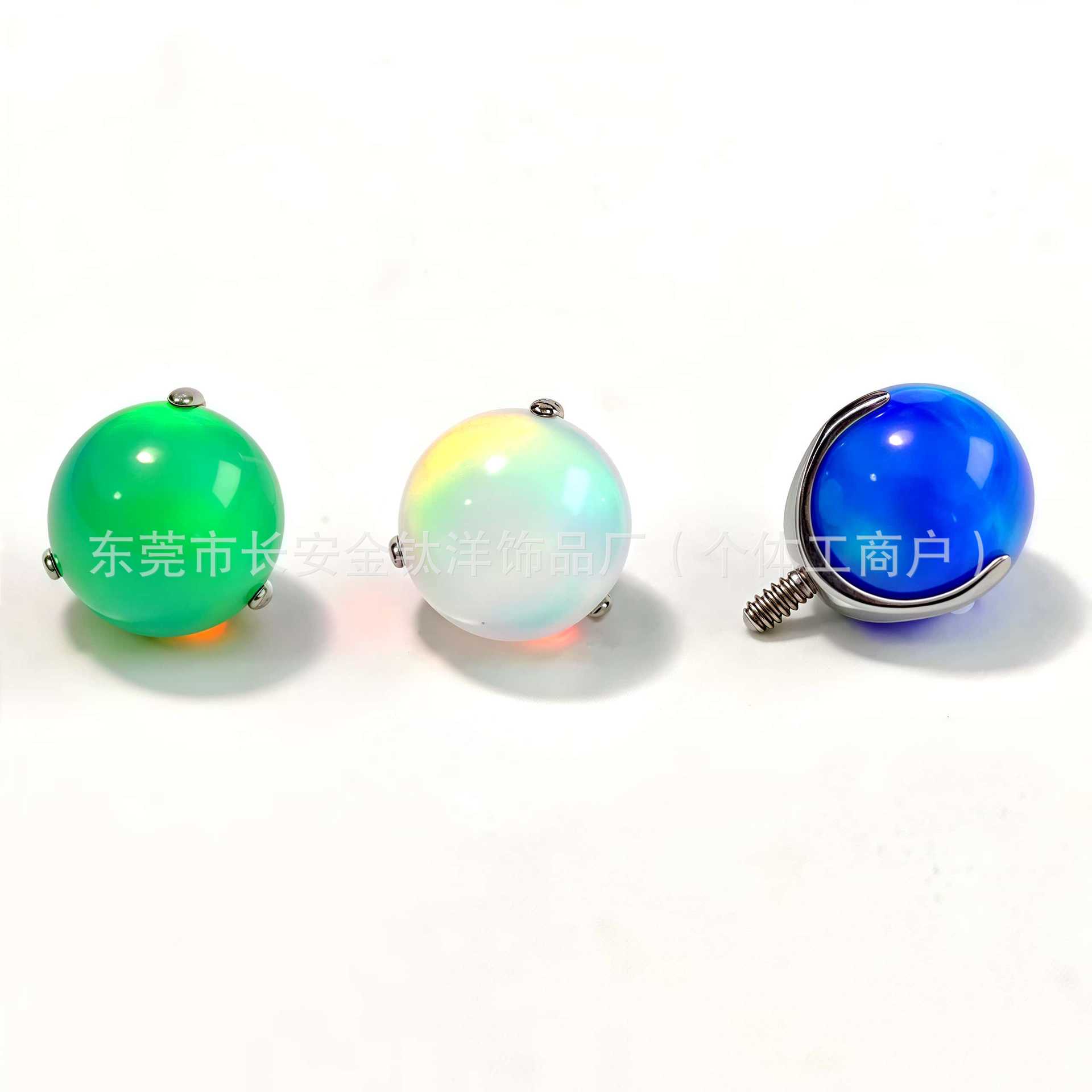 F136 Titanium Three-Claw Nebula Opal Lip Nail Tongue Nail Ear Piercing Jewelry - Image 4