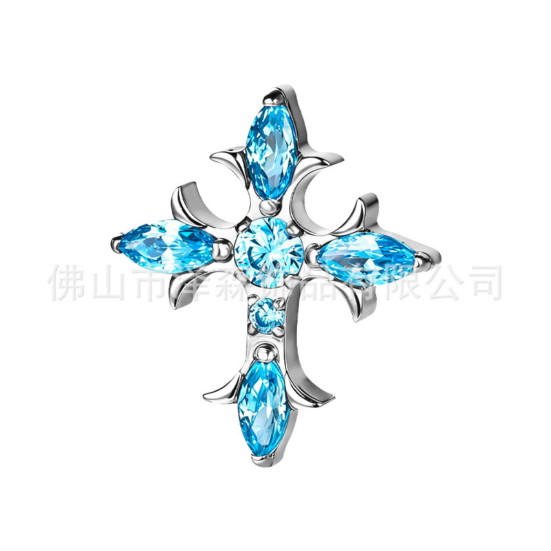 F136 Titanium Alloy Ear Studs Thorn Cross Croix De Croix Ear Cartilage Studs G23 Titanium Lip Studs Body Piercing Jewelry - Image 4