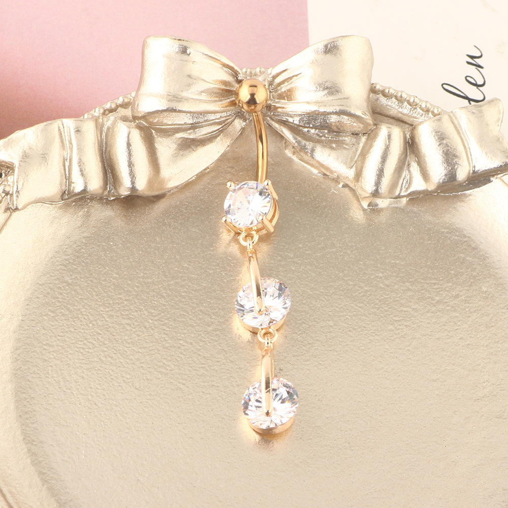 Cartoon Flower Love Zircon Navel Ring 316L Surgical Steel Belly Button Piercing Jewelry - Image 5