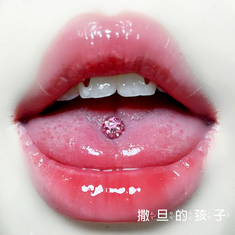 Smooth Comfort Non-Grinding Tongue Nail Flash Drill Internal Thread Titanium Steel Small Beads Tongue Nail Tongue Ring Puncture Tongue Nail New Product - Image 3