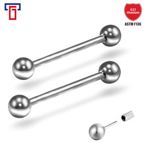 G23 Titanium Tongue Barbell Ball End Ear Stud Straight Rod Piercing Jewelry Fashion