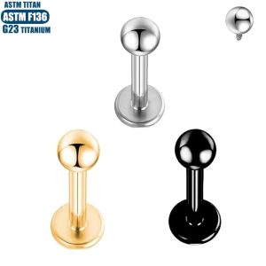 F136 Titanium Alloy Lip Ring Internally Threaded Tragus Ear Bone Nail Body Piercing Jewelry Tongue Nail Lip Nail