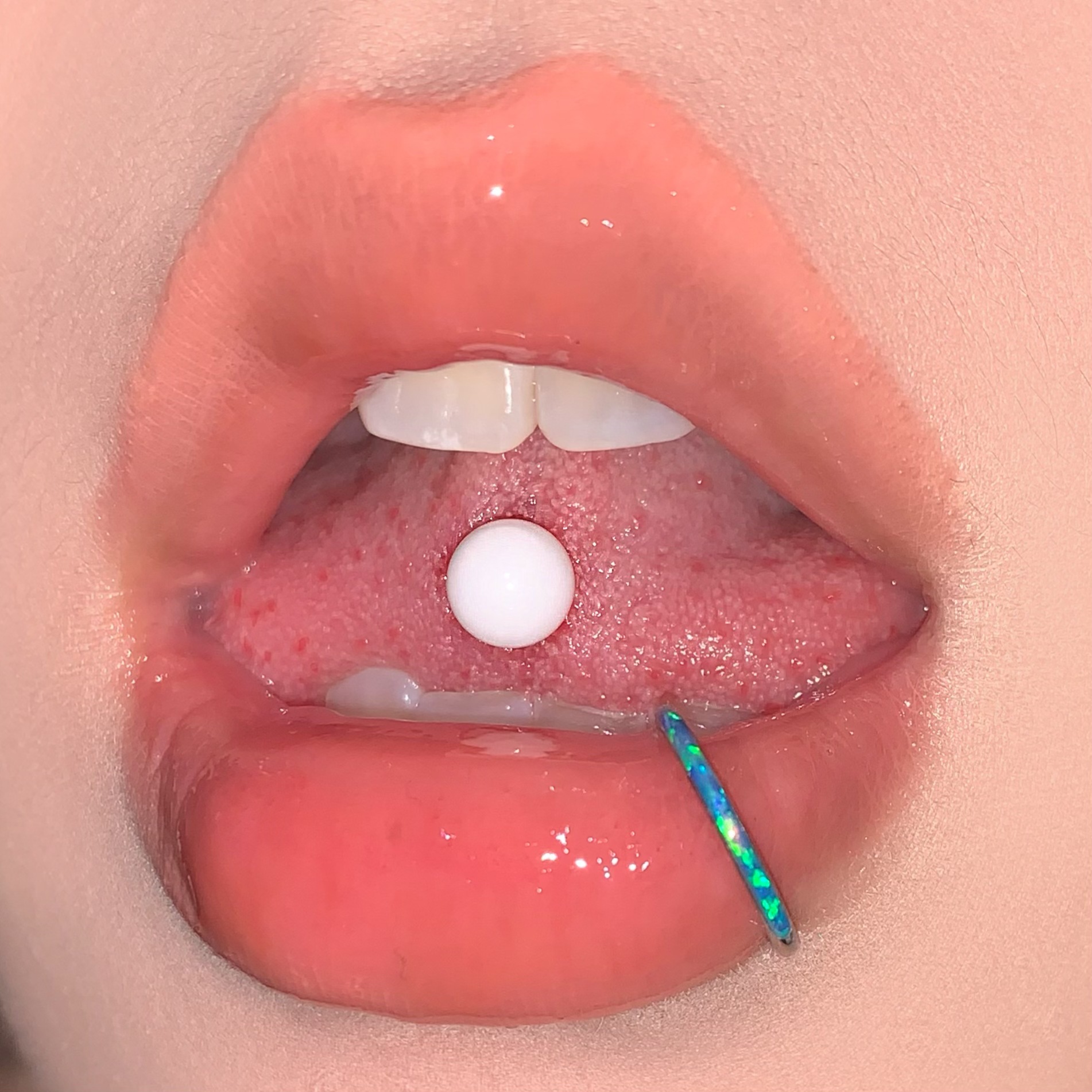 Solid Color Acrylic Tongue Nail Steel Titanium External Thread Tongue Nail Personality Niche Sweet Hot Girl Piercing Jewelry Cross-Border - Image 3