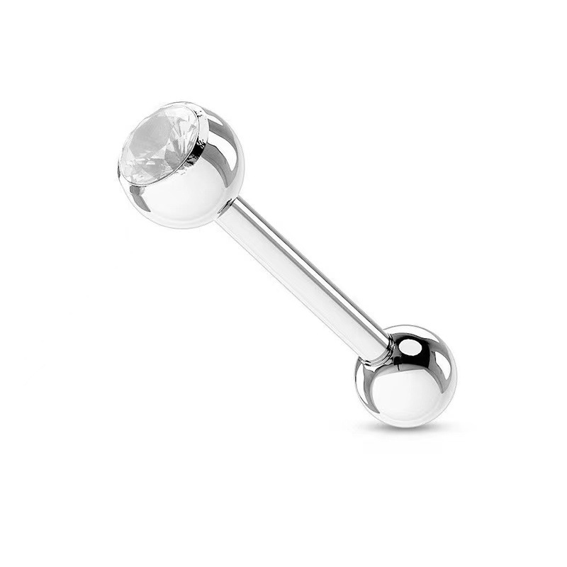 G23 Titanium Internally Threaded Ear Bone Nail Cartilage Stud Piercing Jewelry with CZ Gem - Image 2