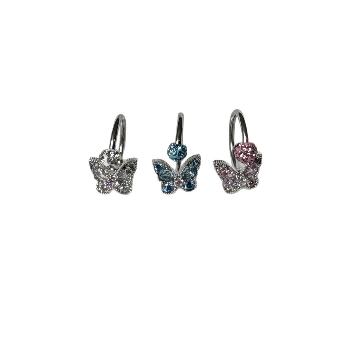 Flash Butterfly Lip Ring 316L Surgical Steel Horseshoe C Ring Lip Hoop Ear Bone Lip Nail Hot Girl Piercing Jewelry Wholesale - Image 5