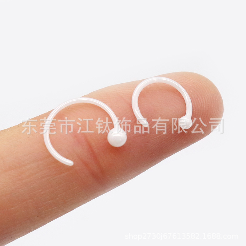 Biological Ceramic Horseshoe Nose Ring 16G 8mm Nail Piercing Jewelry for Women Men - Image 3