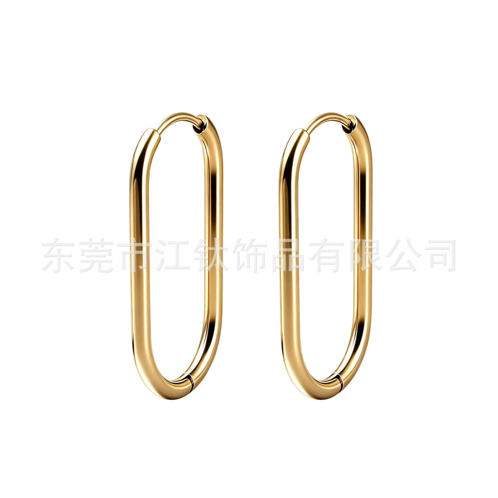 G23 Titanium Retro Geometric Oval Ear Clip - Gold Ear Piercing Jewelry for Cartilage - Image 5