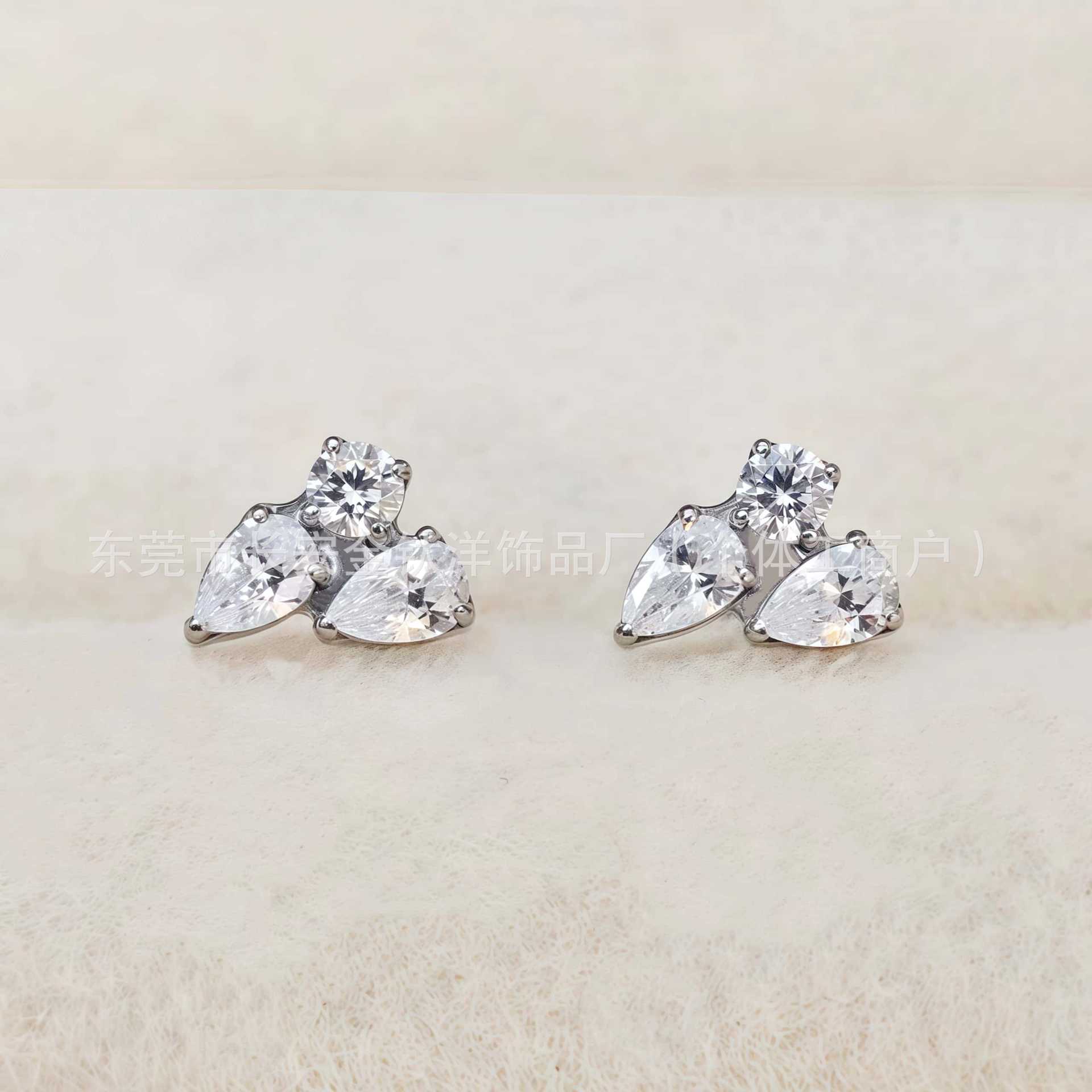 F136 Titanium Water Drop Zirconia Labret Stud Ear Lip Nose Ear Bone Piercing Jewelry G23 Titanium Alloy - Image 4