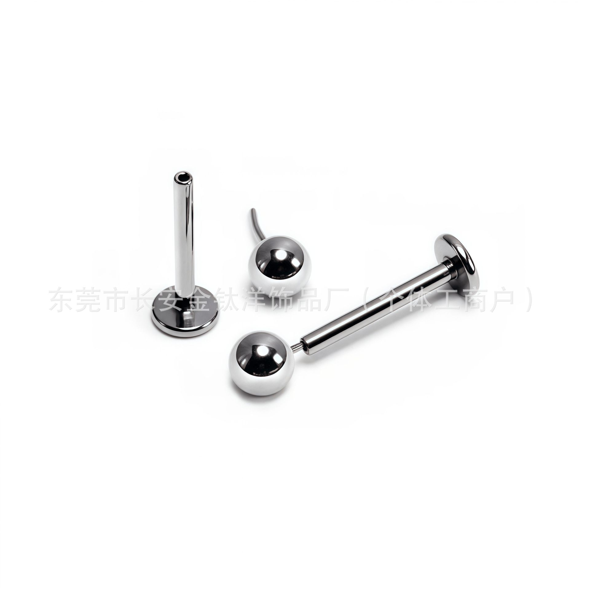 F136 Titanium Pin-Type Round Ball Lip Stud Earrings Nose Stud Ear Bone Stud Body Piercing Jewelry - Image 3