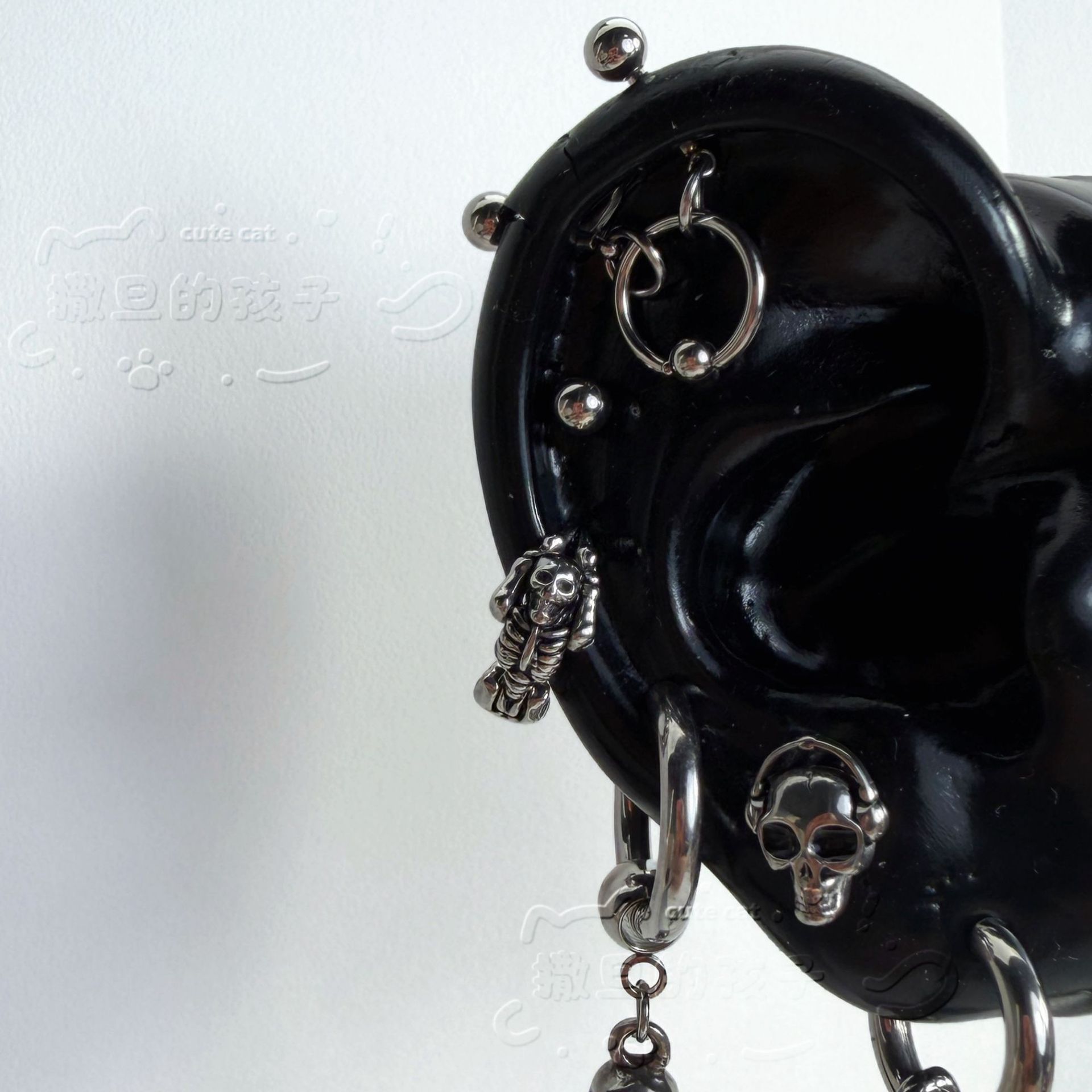 Satan's Children Contract-Style Yandere Ear Studs - Cartilage Tragus Lobe Double Piercing Jewelry - Image 2